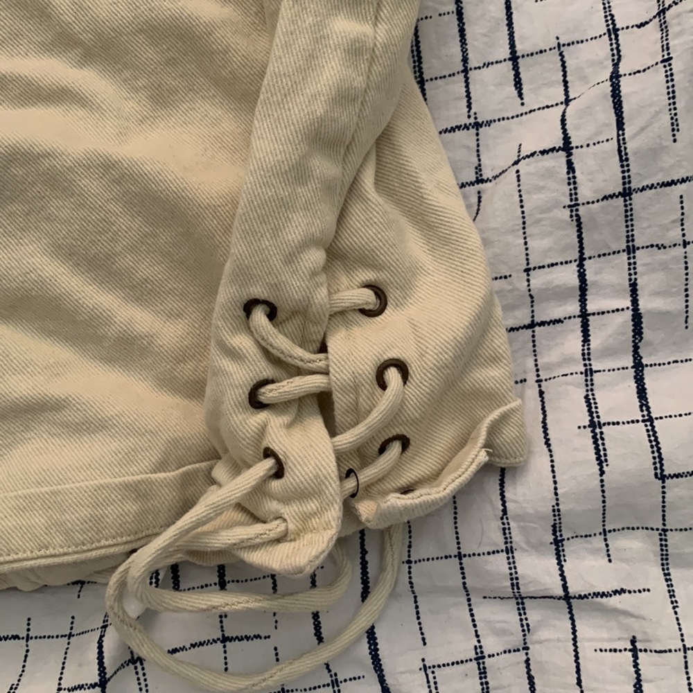 3 for $40 | Emory Park | Cream jean mini skirt - Picture 4 of 4